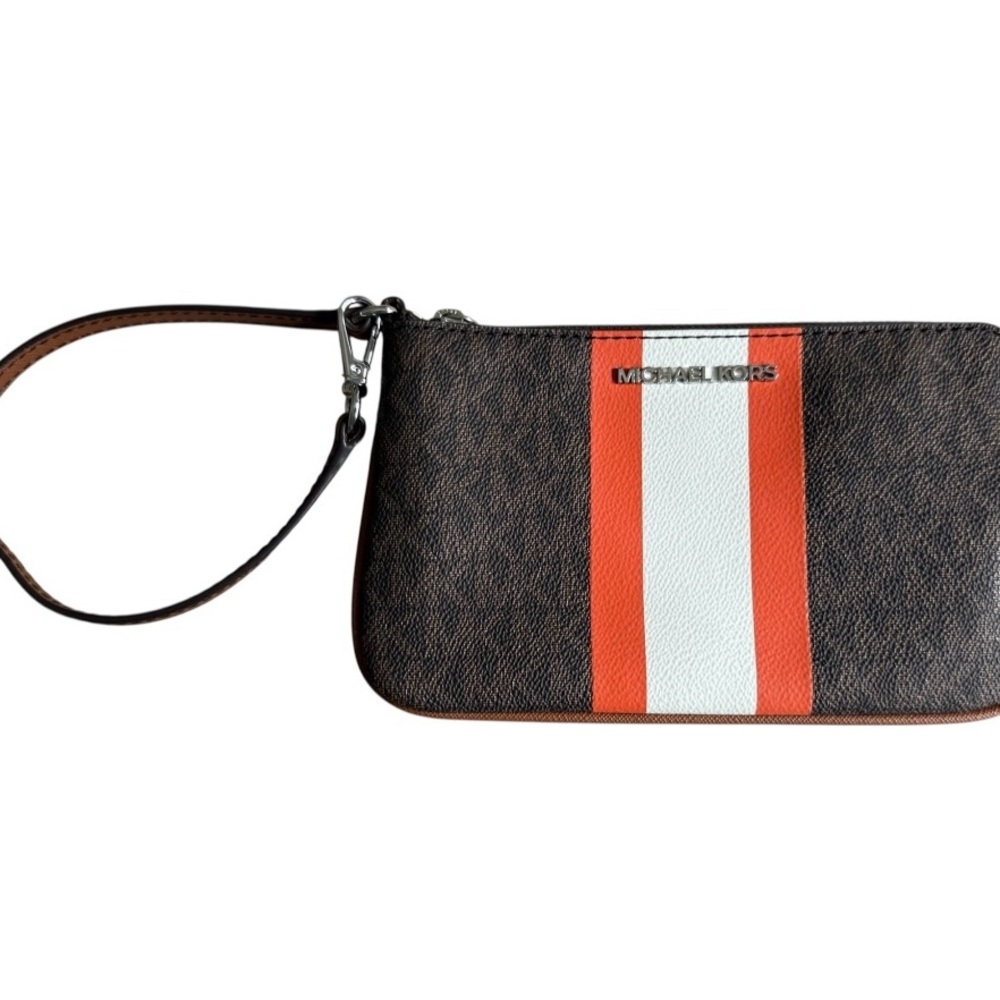 Michael Kors Jet Set Travel Large Logo Stripe Wristlet - Picture 3 of 7